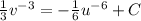 \frac{1}{3}v^{-3}=-\frac{1}{6}u^{-6}+C