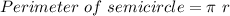 Perimeter\ of\ semicircle = \pi\ r