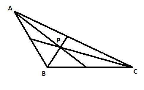 Where can the bisectors of the angles of an obtuse triangle intersect?  i. inside the triangle 2.on