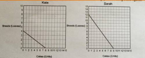 Kate and sarah own a bakery together. the two figures illustrate the production possibilities availa