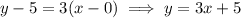 y-5=3(x-0)\implies y=3x+5