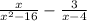 \frac{x}{x^2-16}-\frac{3}{x-4}