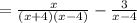 =\frac{x}{(x+4)(x-4)}-\frac{3}{x-4}