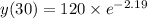 y(30)=120\times e^{-2.19}