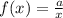 f(x)=\frac{a}{x}