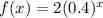 f(x)=2(0.4)^x