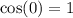 \cos(0)=1