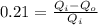 0.21 = \frac{Q_i - Q_o}{Q_i}