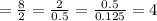 =\frac{8}{2}=\frac{2}{0.5}=\frac{0.5}{0.125}=4