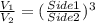 \frac{V_{1}}{V_{2} }=(\frac{Side 1}{Side2})^{3}