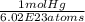 \frac{1 mol Hg}{6.02E23 atoms}