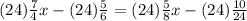 (24)\frac{7}{4}x-(24)\frac{5}{6}=(24)\frac{5}{8}x-(24)\frac{10}{24}