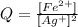 Q=\frac{[Fe^{2+}]}{[Ag^+]^2}