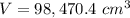 V=98,470.4\ cm^{3}