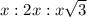 x:2x:x\sqrt{3}