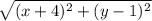 \sqrt{(x+4)^{2} +(y-1)^{2} }