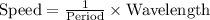 \text{Speed}=\frac{1}{\text{Period}}\times \text{Wavelength}