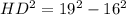 HD^{2}=19^{2}-16^{2}