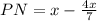 PN=x-\frac{4x}{7}