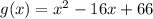 g(x) = x^2-16x+66