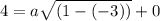 4=a\sqrt{(1-(-3))}+0