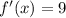 f'(x)=9