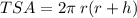 TSA=2\pi \:  {r}(r + h)