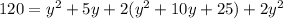 120=y^{2}+5y+2(y^{2}+10y+25)+2y^{2}