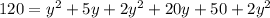 120=y^{2}+5y+2y^{2}+20y+50+2y^{2}