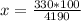 x = \frac {330 * 100} {4190}