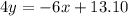 4y=-6x+13.10