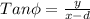 Tan\phi=\frac{y}{x-d}