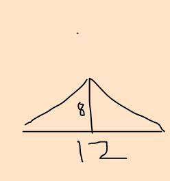 The triangular prism has a triangular base with length 12cm and hieght 8cm.the hieght of the prism i