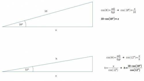 Aloading ramp 10 feet long that makes an angle of 18 degrees with the horizontal is to be replaced b