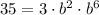 35 = 3 \cdot b^2 \cdot b^6