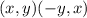 (x,y)\righatrrow (-y,x)