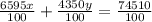 \frac{6595x}{100} + \frac{4350y}{100} = \frac{74510}{100}