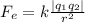 F_{e}=k\frac{\mid q_{1}q_{2}\mid}{r^{2}}