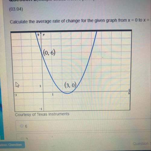 Calculate the average rate of change for the given graph from x = 0 to x = 3 and select the answer b