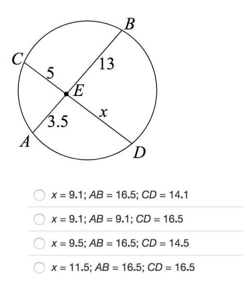 Identify the value of x and the length of each chord.