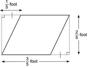 The figure shows a parallelogram inside a rectangle outline: what is the area of the parallelogram?