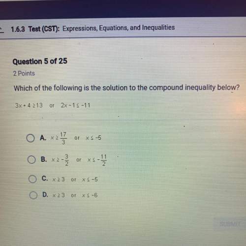 Which of the following is the solution to the compound inequality below?