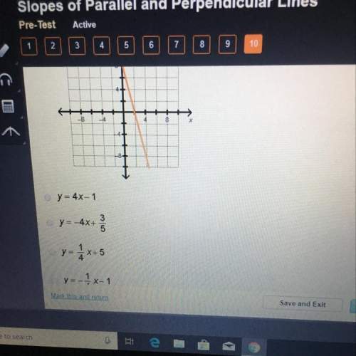 Which equation represents a line perpendicular to the line shown on the graph?