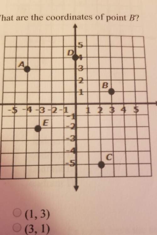 What are the coordinates of point b? a. (1.3)b. ( 3.1).1)d.(1.-3