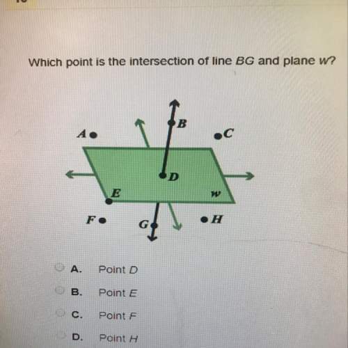 Which point is the intersection of line bg and plane w?