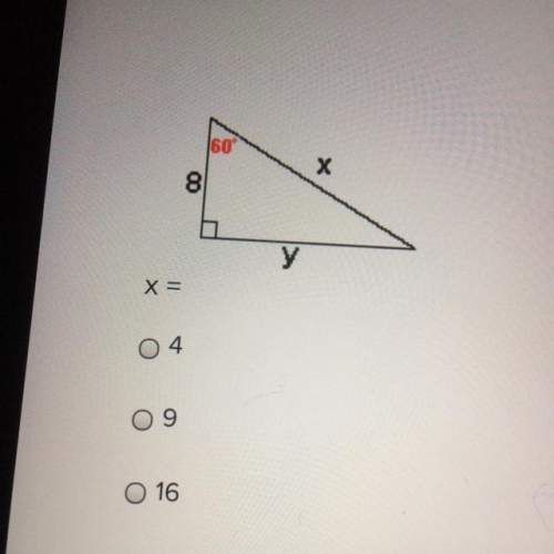 What is x and y when the angles are 90,60 and 30 and the right angle side is 8?
