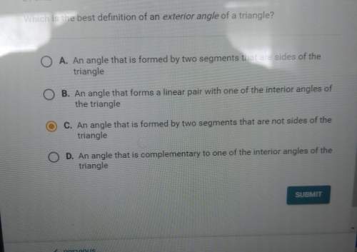 Which is the beat definition of an exterior angle of a triangle​