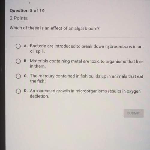 Which of these is an effect of an algal bloom