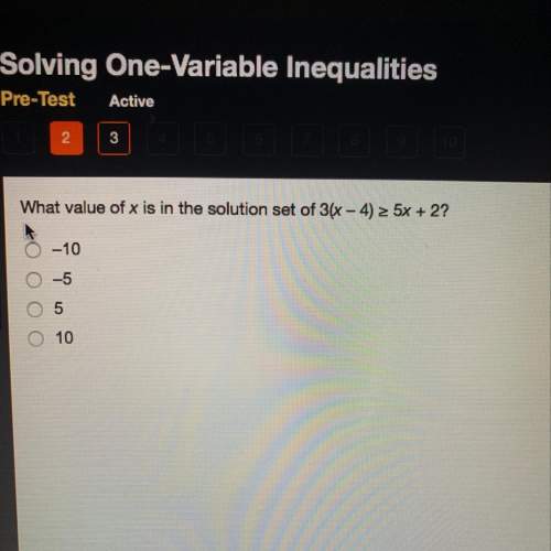 What value of x is in the solution set of 3(x - 4) = 5x + 2?