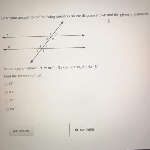 Base your answer to the following question on the diagram shown and the given information in t